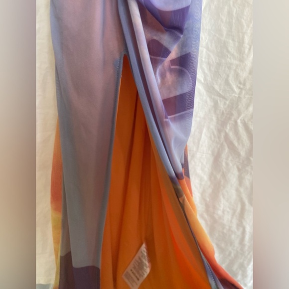 Silence + Noise Purple and Orange Halter Midi Dress Size XS NEW - Picture 12 of 16